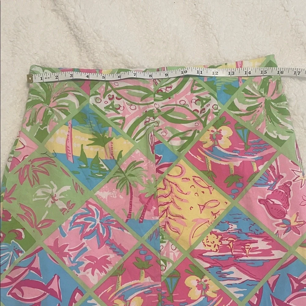 Tropical Print Skirt Pink Green Resort Vacation Summer Beach Outfit